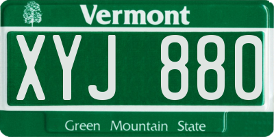 VT license plate XYJ880