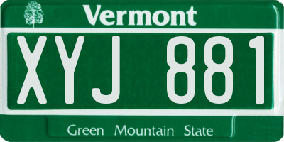 VT license plate XYJ881