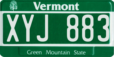 VT license plate XYJ883