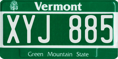 VT license plate XYJ885