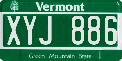 VT license plate XYJ886