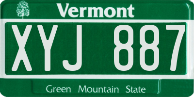 VT license plate XYJ887