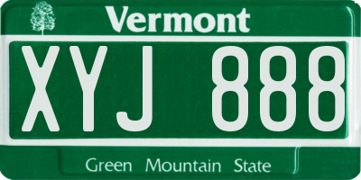 VT license plate XYJ888
