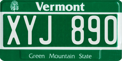 VT license plate XYJ890