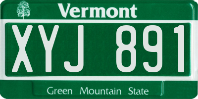 VT license plate XYJ891