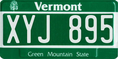 VT license plate XYJ895