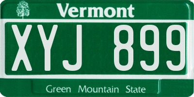 VT license plate XYJ899