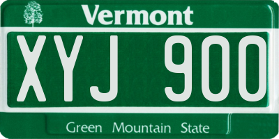 VT license plate XYJ900