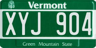 VT license plate XYJ904