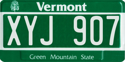 VT license plate XYJ907