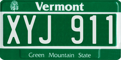 VT license plate XYJ911