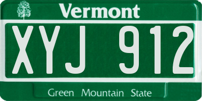 VT license plate XYJ912