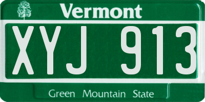 VT license plate XYJ913