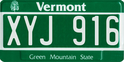 VT license plate XYJ916