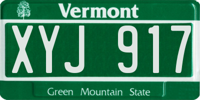 VT license plate XYJ917