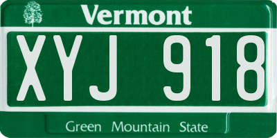 VT license plate XYJ918