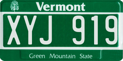 VT license plate XYJ919