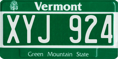 VT license plate XYJ924
