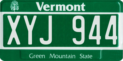 VT license plate XYJ944