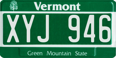 VT license plate XYJ946