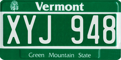 VT license plate XYJ948