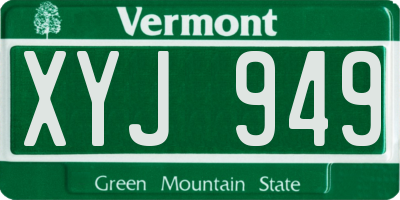 VT license plate XYJ949