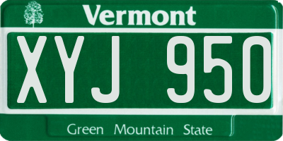 VT license plate XYJ950