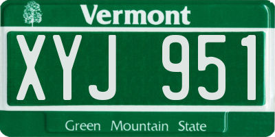 VT license plate XYJ951