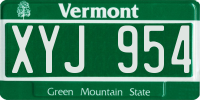 VT license plate XYJ954