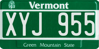 VT license plate XYJ955