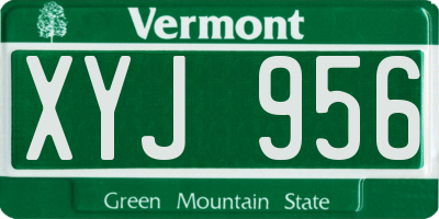 VT license plate XYJ956