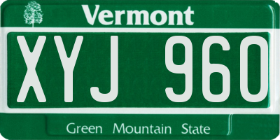 VT license plate XYJ960