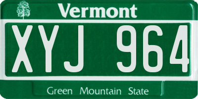 VT license plate XYJ964
