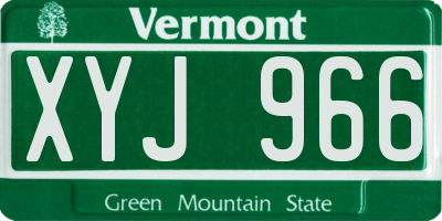VT license plate XYJ966