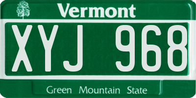 VT license plate XYJ968
