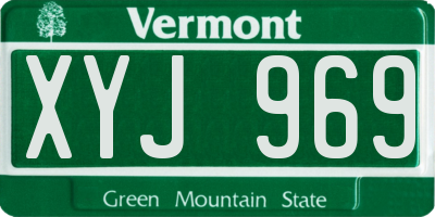 VT license plate XYJ969