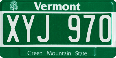 VT license plate XYJ970