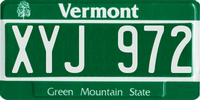 VT license plate XYJ972
