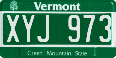 VT license plate XYJ973