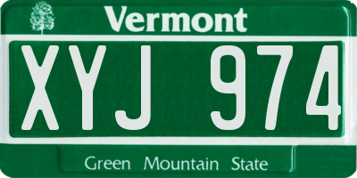 VT license plate XYJ974