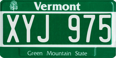 VT license plate XYJ975