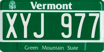 VT license plate XYJ977