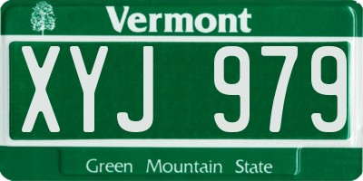 VT license plate XYJ979