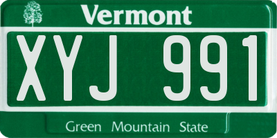VT license plate XYJ991