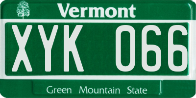 VT license plate XYK066