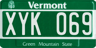 VT license plate XYK069