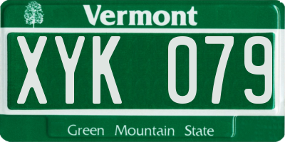 VT license plate XYK079