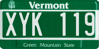 VT license plate XYK119