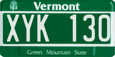 VT license plate XYK130