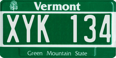 VT license plate XYK134